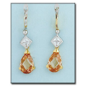 Pendientes oro 18kl bicolor champan