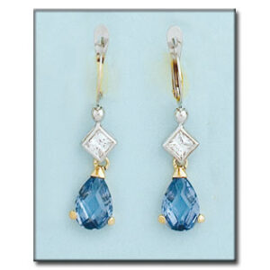 Pendientes oro 18kl bicolor circonitas