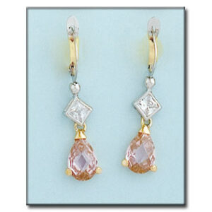 Pendientes oro 18kl bicolor rosa