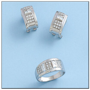 Pendientes oro blanco 18kl circonitas