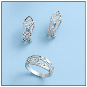 Pendientes oro blanco 18kl circonitas