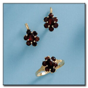 Pendientes oro 18kl granates