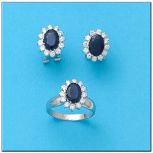Pendientes oro blanco 18kl zafiros finos