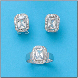 Pendientes oro blanco 18kl circonitas