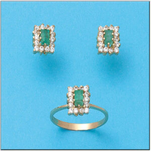 Pendientes oro 18kl esmeralda fina