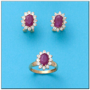 Pendientes oro 18kl rubies finos