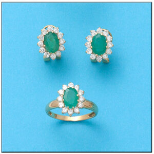 Pendientes oro 18kl esmeraldas finas