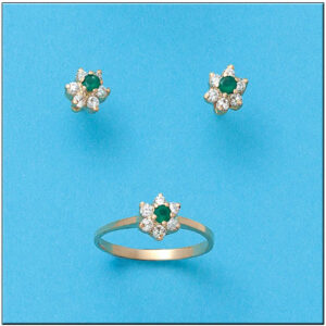 Pendientes oro 18kl crisopal verde