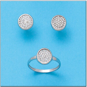 Pendientes oro blanco 18kl circonitas