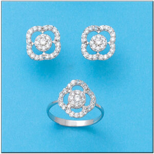 Pendientes oro blanco 18kl circonitas