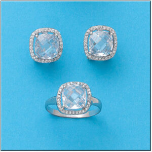 Pendientes oro blanco 18kl circonitas