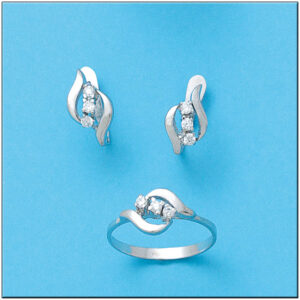 Pendientes oro blanco 18kl circonitas