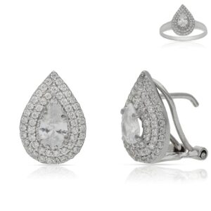 Pendientes oro blanco 18kl circonitas