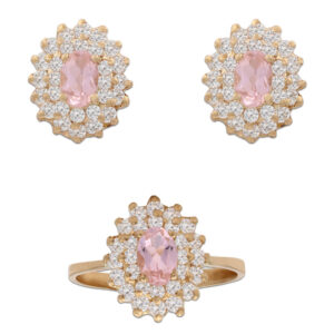 Pendientes oro 18kl nano morganita