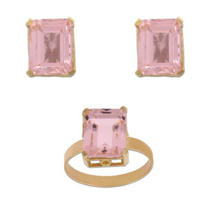 Pendientes oro 18kl nano morganita