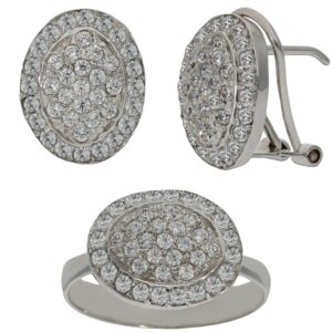 Pendientes oro blanco 18kl circonitas