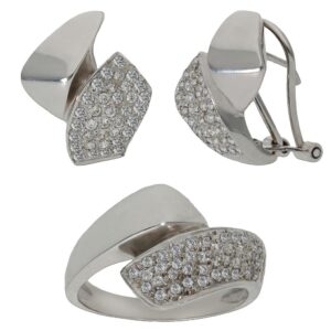 Pendientes oro blanco 18kl circonitas