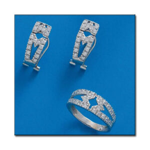 Pendientes oro blanco 18kl circonitas