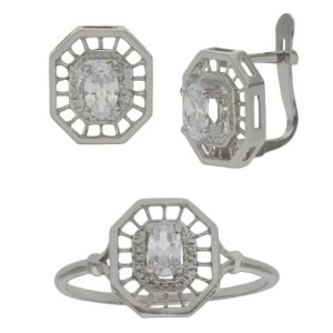 Pendientes oro blanco 18kl circonitas