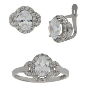Pendientes oro blanco 18kl circonitas