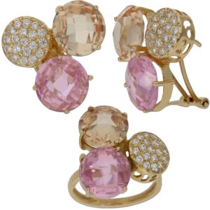 Pendiente oro 18kl piedras