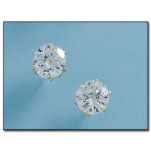 Pendientes oro 18kl circonitas 9mm