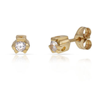 Pendientes oro 18kl circonitas - 4x5mm