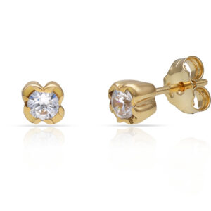 Pendientes oro 18kl circonitas - 5x5mm