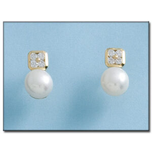 Pendientes oro 18kl con perlas