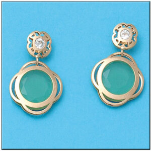 Pendientes oro 18kl verde circonitas