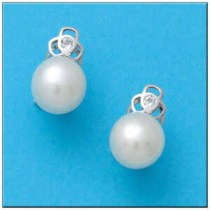 Pendientes oro blanco 18kl circonitas
