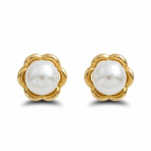 Pendientes oro 18kl perlas 14mm