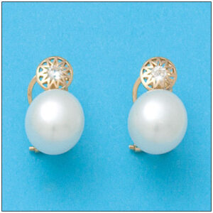 Pendientes oro 18kl perlas circonitas