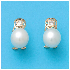 Pendientes oro 18kl perlas circonitas