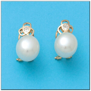 Pendientes oro 18kl perlas circonitas