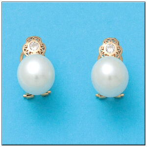 Pendientes oro 18kl perlas circonitas