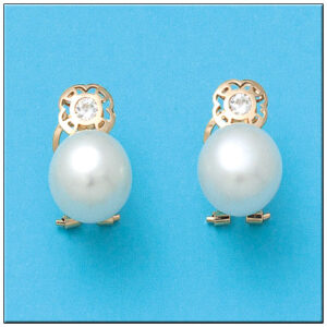 Pendientes oro 18kl perlas circonitas