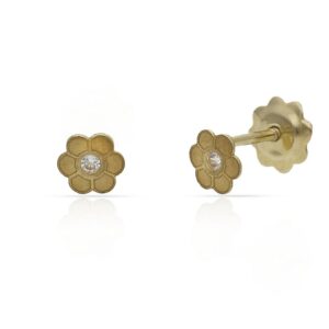 Pendientes oro 18kl flor