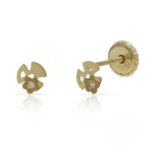 Pendientes oro 18kl trebol
