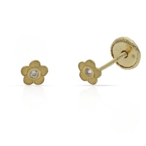 Pendientes oro 18kl flor