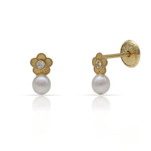 Pendientes oro 18kl flor