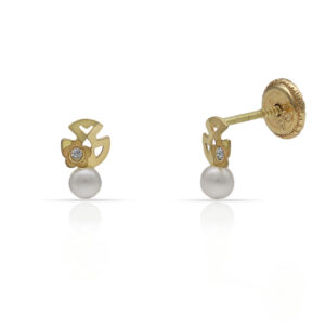Pendiente oro 18kl trebol