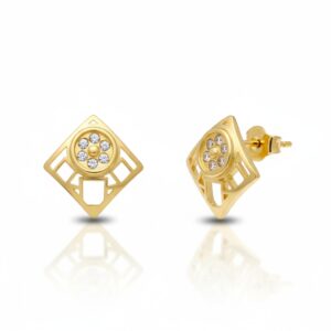Pendientes oro 18kl cuadrados
