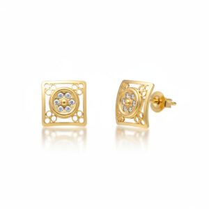 Pendientes oro 18kl cuadrados