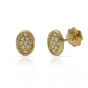 Pendientes oro 18kl ovalado