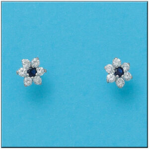 Pendientes oro blanco 18kl roseton
