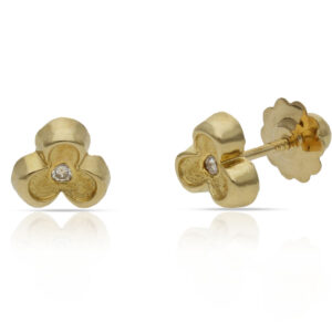 Pendientes oro 18kl flor