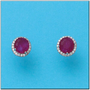 Pendientes oro blanco 18kl circonitas