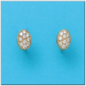 Pendientes oro 18kl oval circonitas