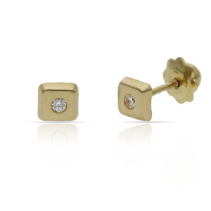 Pendientes oro 18kl cuadrados
